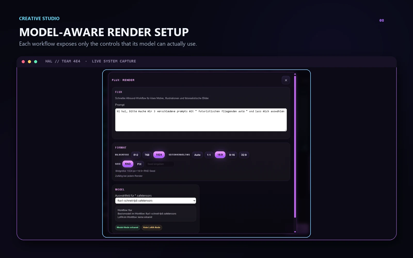 HAL Flux workflow configuration dialog